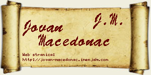 Jovan Macedonac vizit kartica